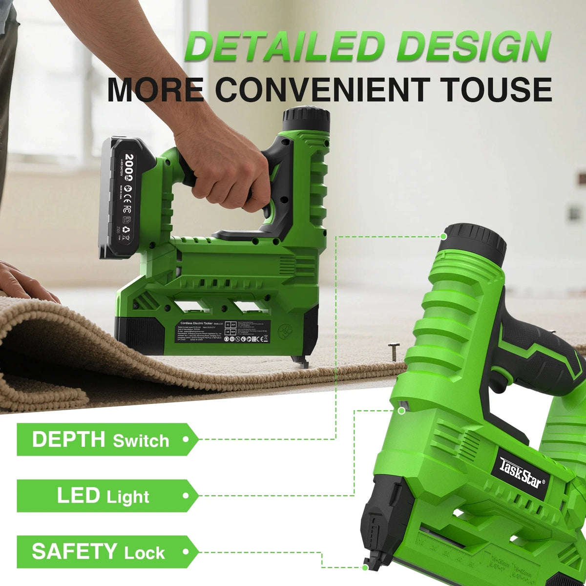 Taskstar 2 In 1 Cordless Nail Gun And Stapler Tool