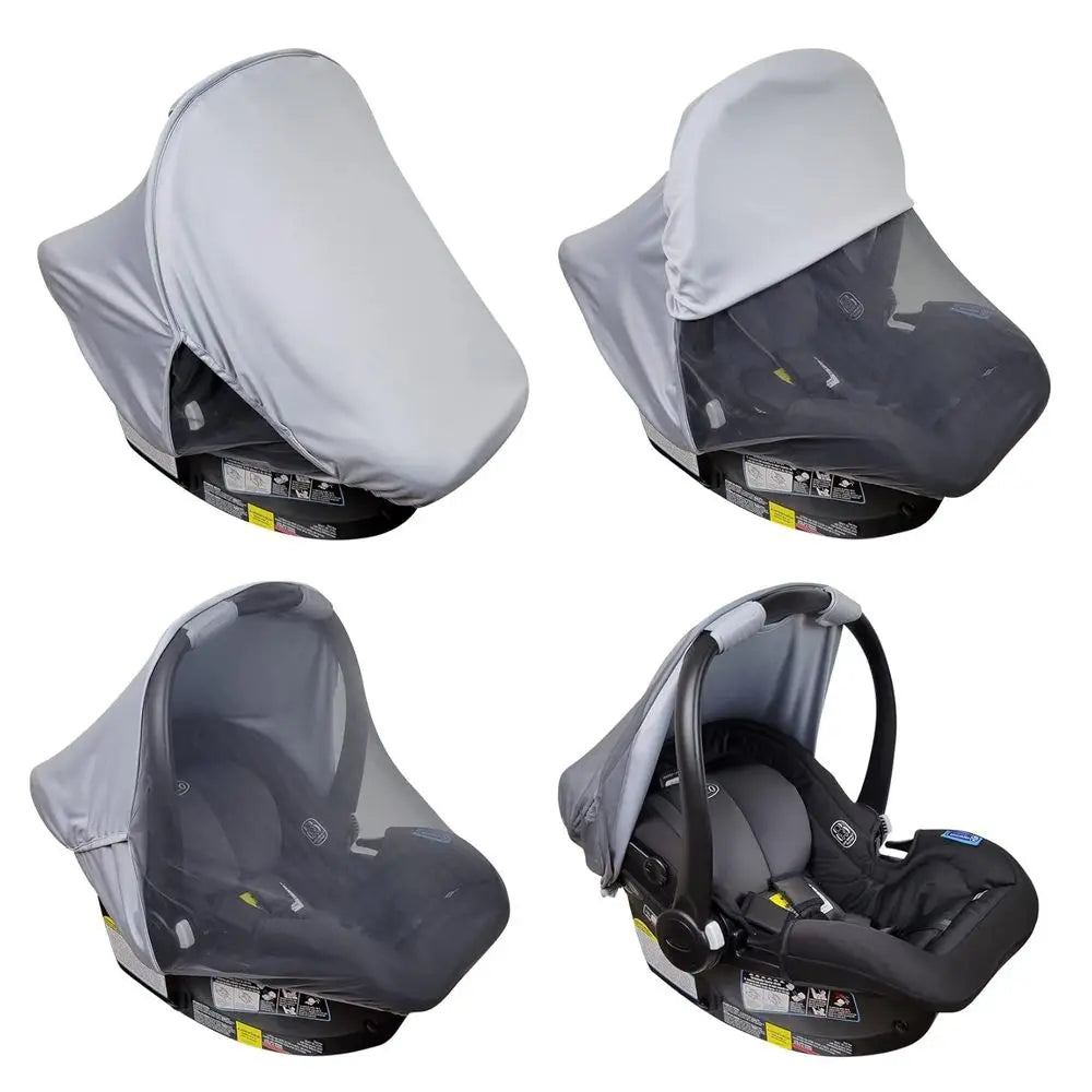 Lightweight Baby Car Seat Cover With Sun Shade And Mosquito Net