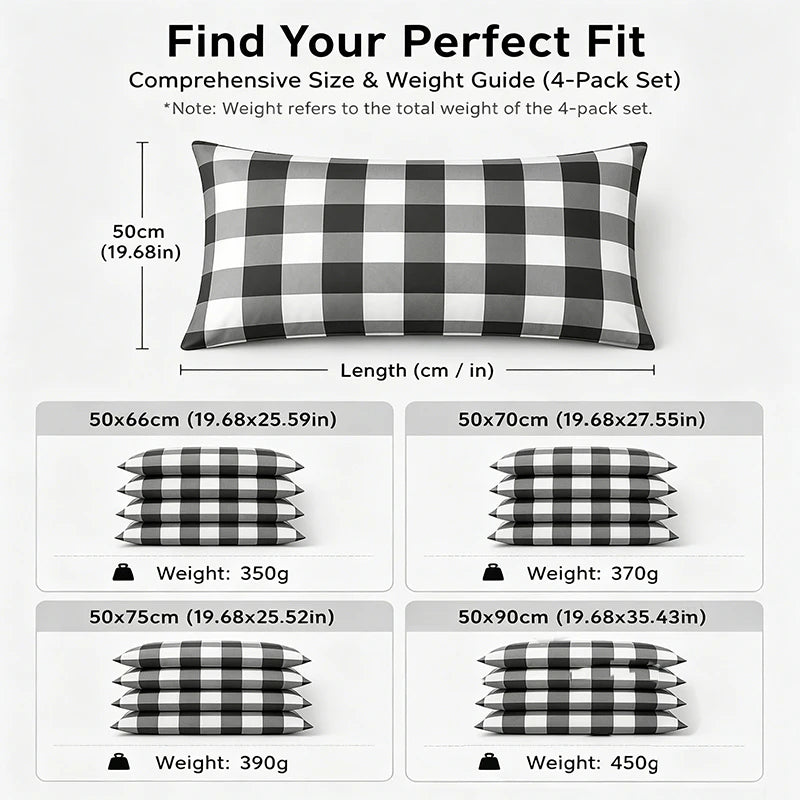 Easyum 4 Piece Printed Polyester Pillow Protector Set