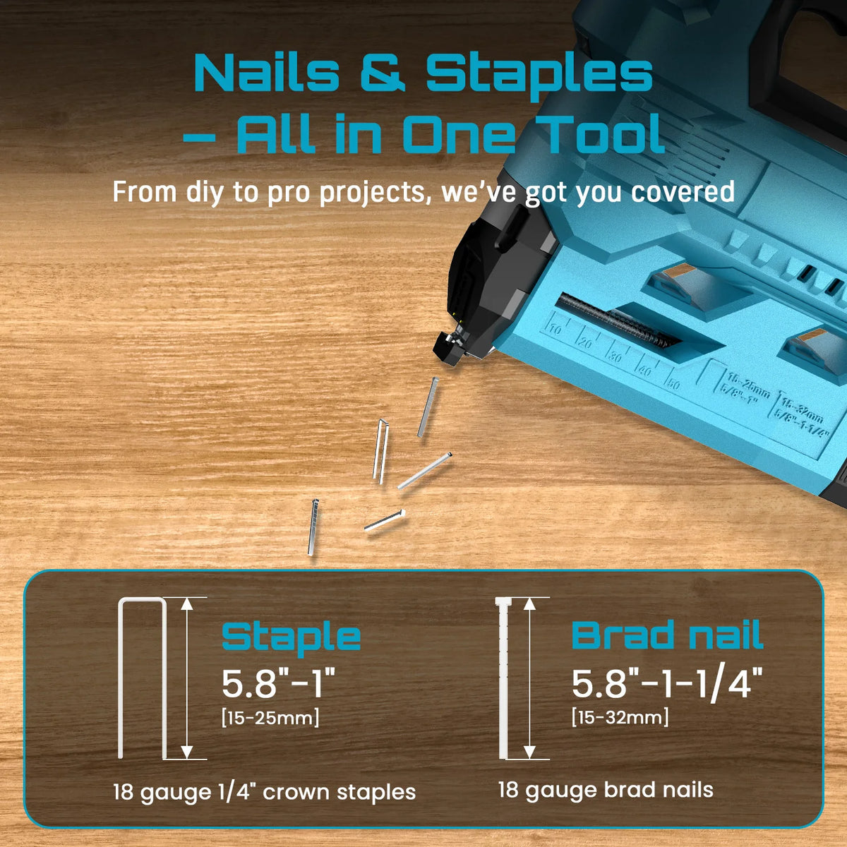 Seesii Cordless Brad Nail Gun With Two Lithium Batteries