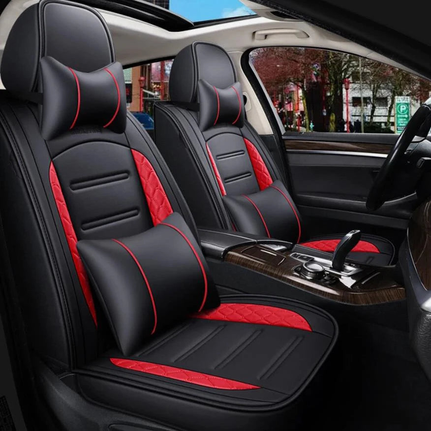Artificial Leather Front And Rear Car Seat Covers With Cushions