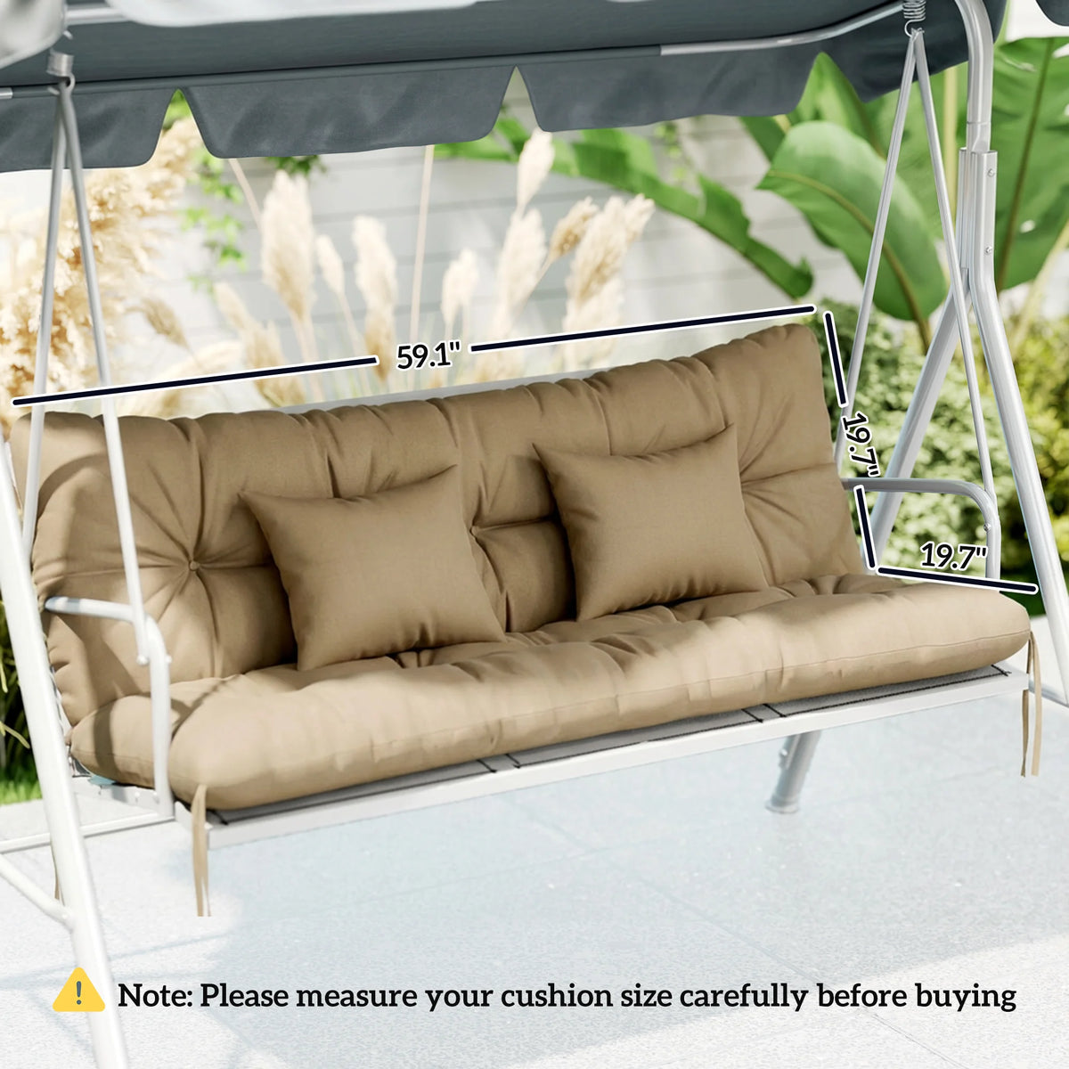 Indoor Chair Cushion With Backrest Pillow And Ties For Garden