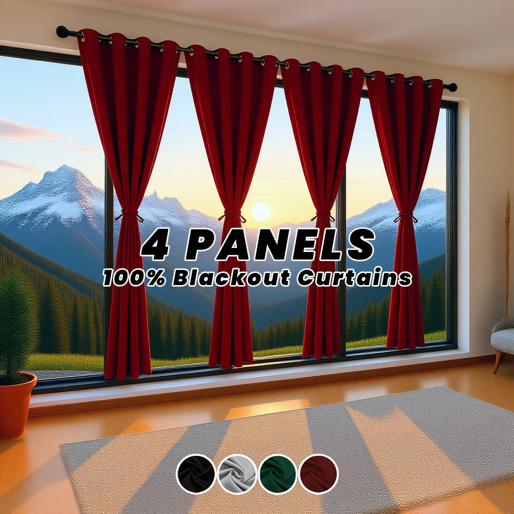 Privacy Blackout Curtains Thermal Noise Reducing With Static Cling