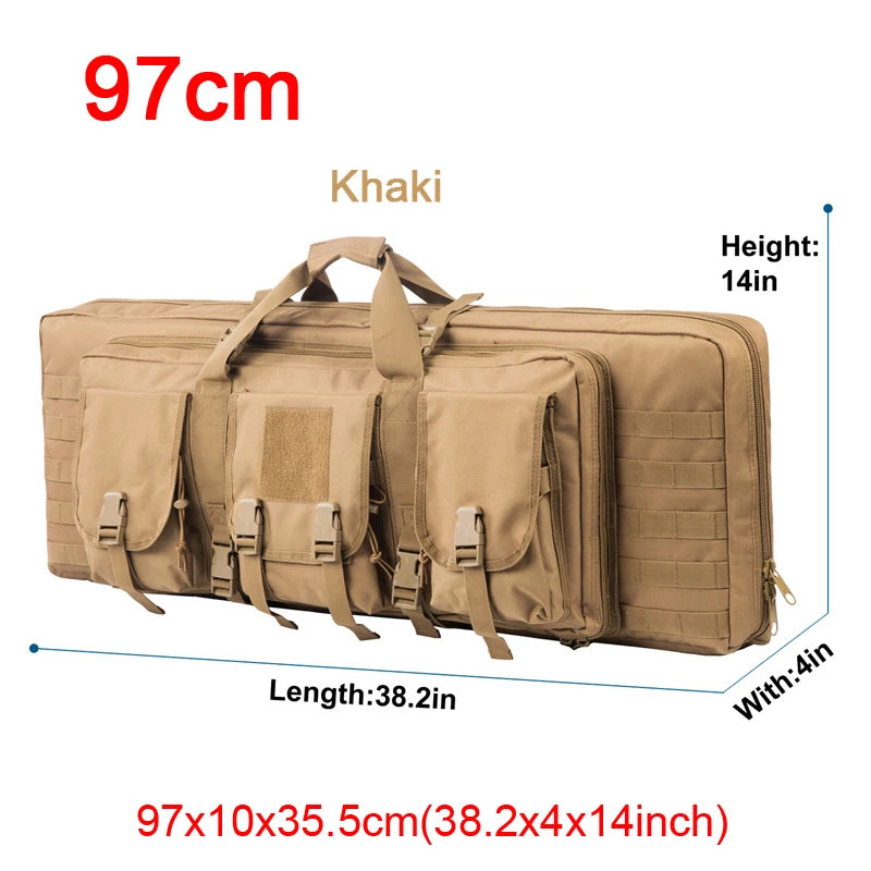 LQARMY Tactical Double Rifle Case Molle Hunting Gear Bag