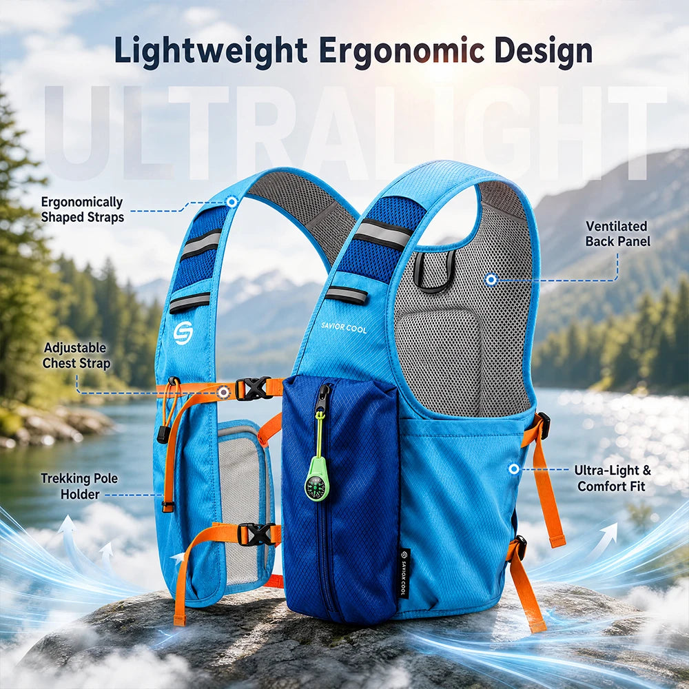 Active Cooling Vest With Constant Temperature System And Hydration Bladder