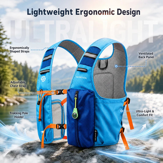 Active Cooling Vest With Constant Temperature System And Hydration Bladder