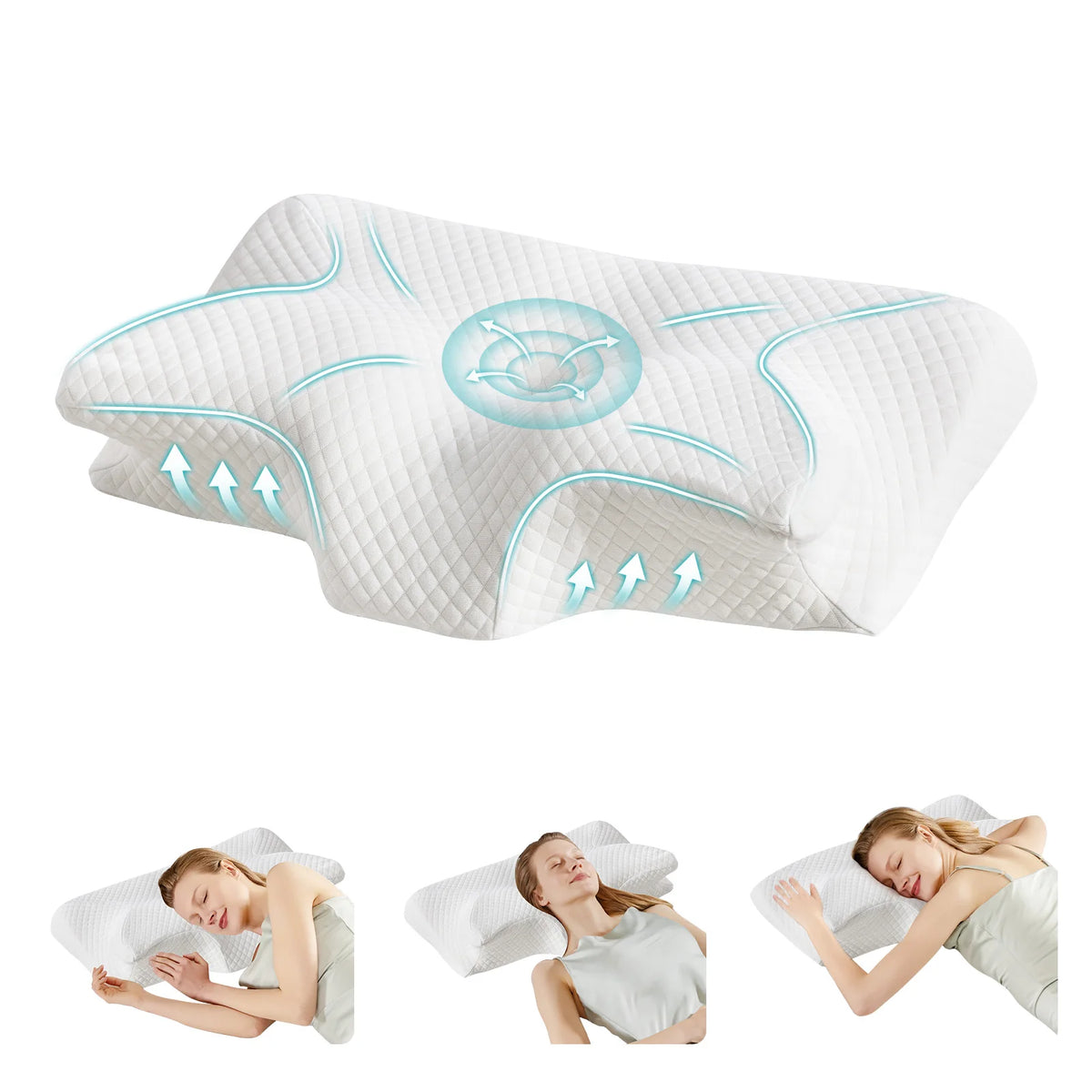 JHK Ergonomic Cervical Neck Pillow With Memory Foam Comfort