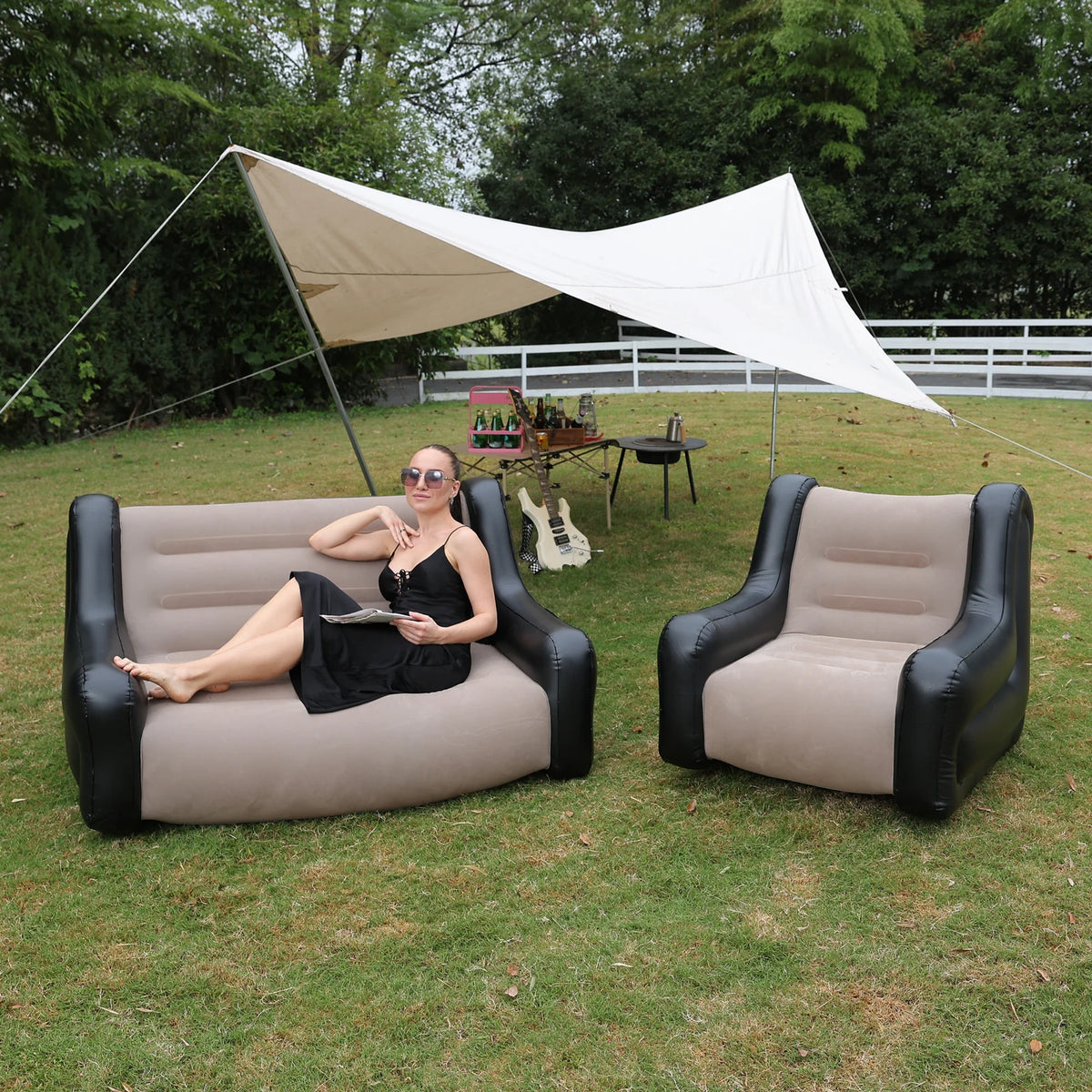 Azulblanco Foldable Double Inflatable Air Sofa Mattress