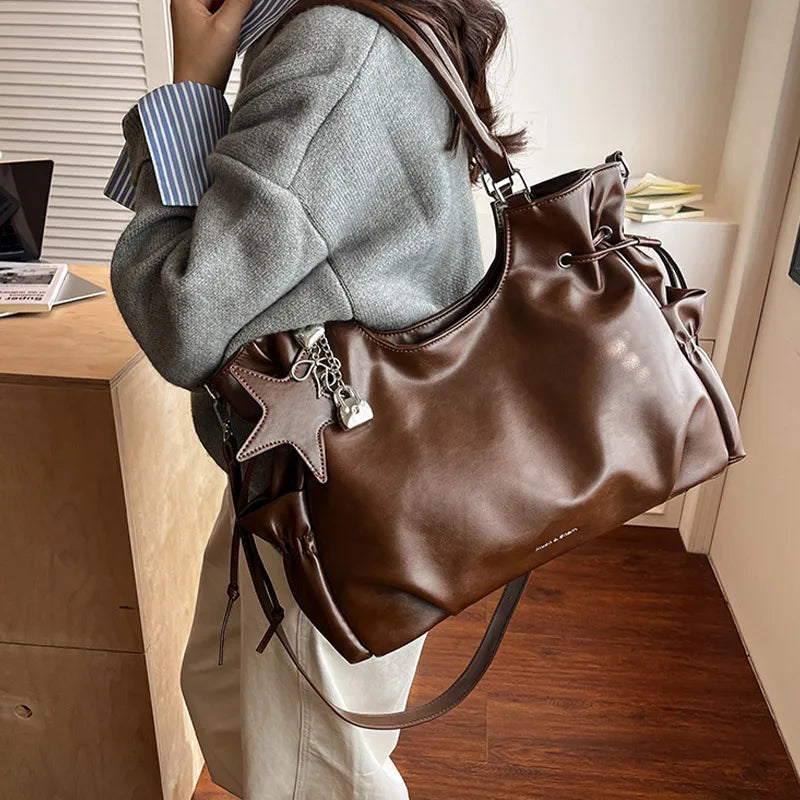 Fashionable Retro Nylon Tote Bag With Zipper Pocket For Women