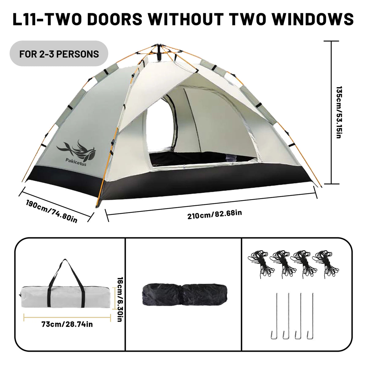 Pakicetus Automatic Instant Setup Camping Tent For Outdoor Adventures