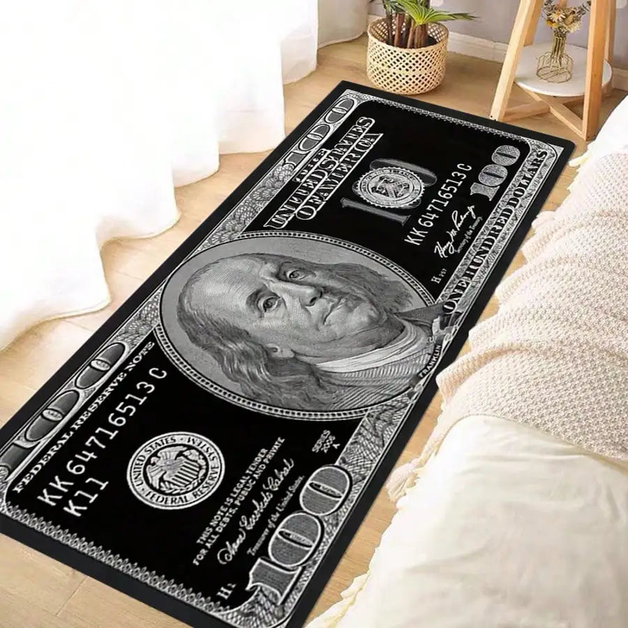 Portrait Dollar Bill Pattern Area Rug For Home Decor