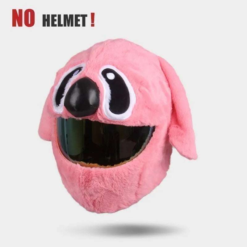 UchOOSE Cartoon Plush Motorcycle Helmet Cover With Flexible Ears