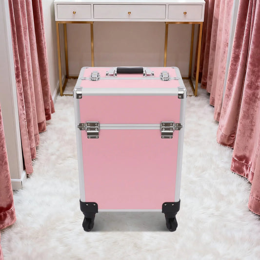 Professional Rolling Makeup Train Case With Removable Drawers