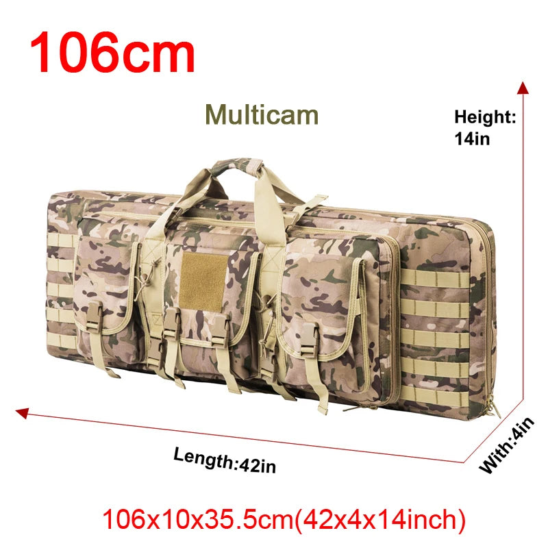 LQARMY Tactical Double Rifle Case Molle Hunting Gear Bag