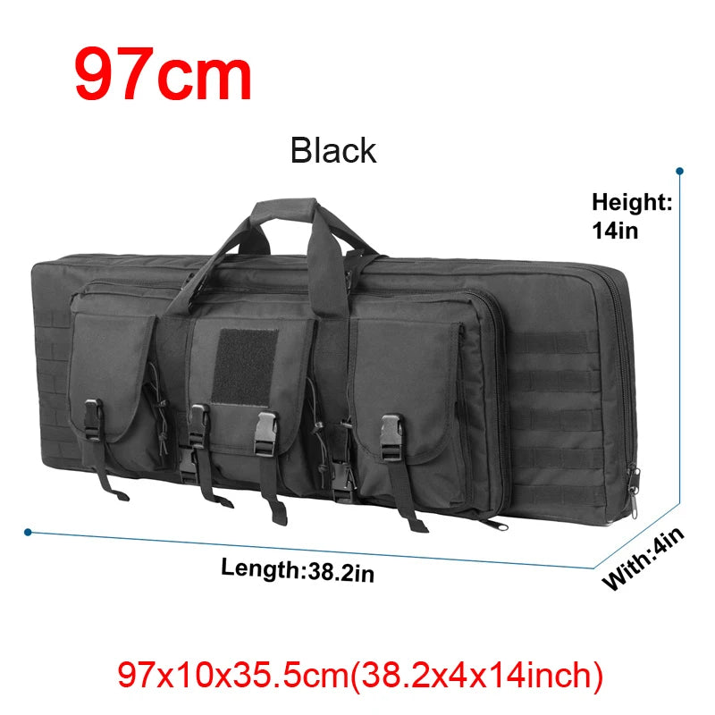 LQARMY Tactical Double Rifle Case Molle Hunting Gear Bag