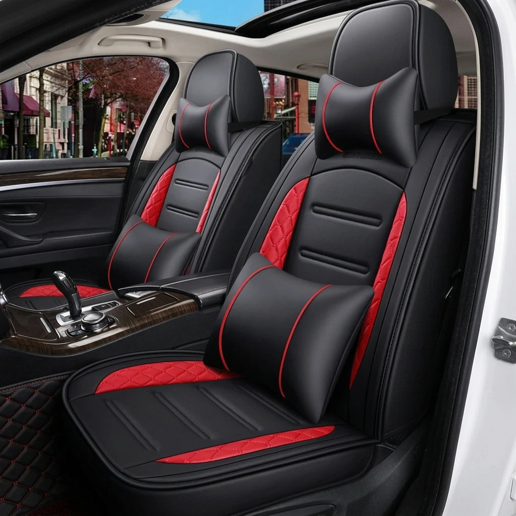 Artificial Leather Front And Rear Car Seat Covers With Cushions