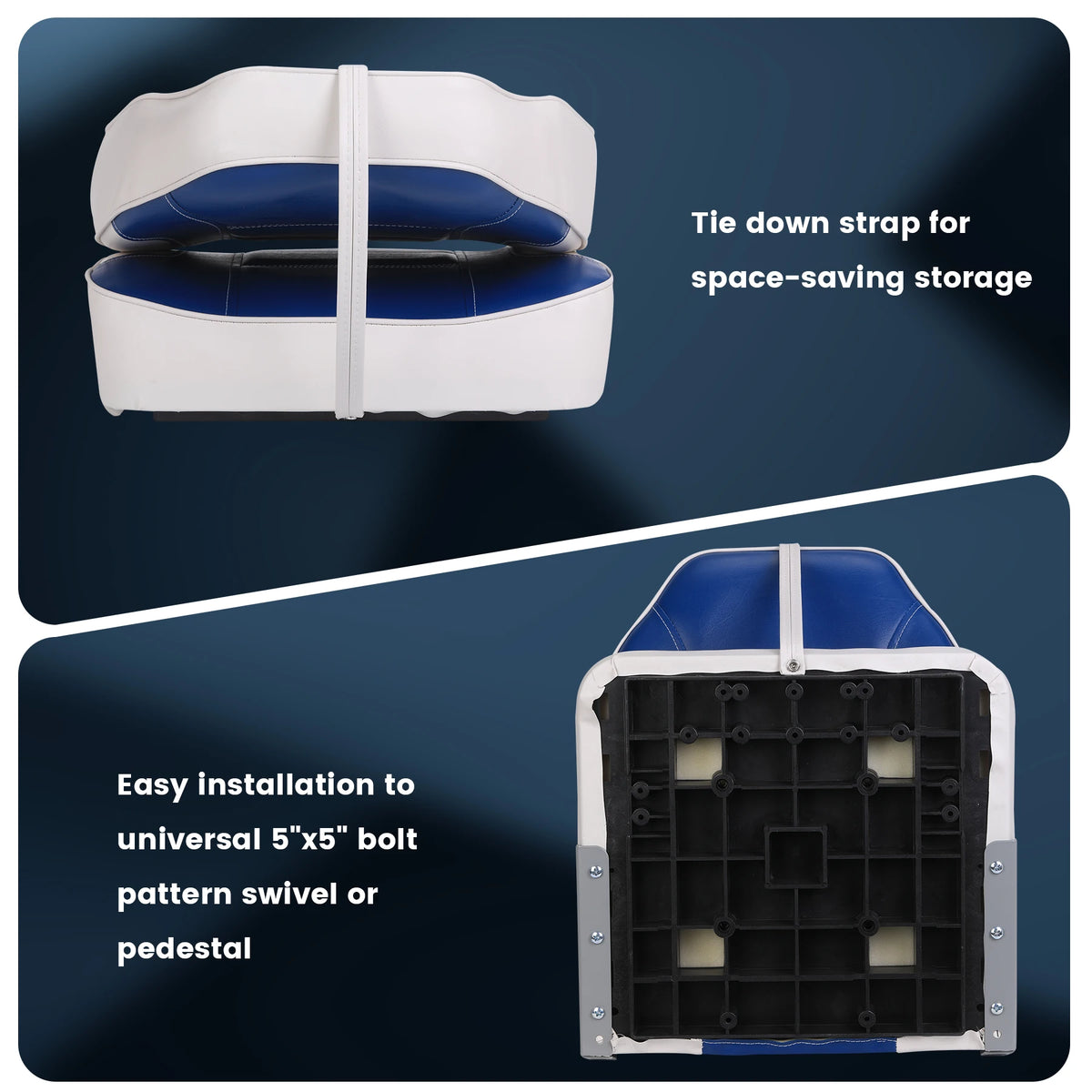 High Back Folding Boat Seats With Padded Aluminum Frame
