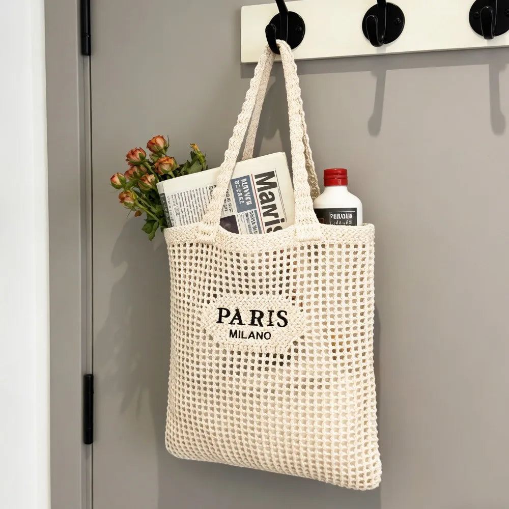 Hatisan Crochet Mesh Beach Tote Bag For Boho Summer Vacation