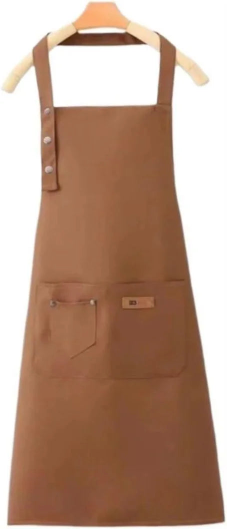 Durable Unisex Work Bib Apron With Adjustable Strap And Pockets