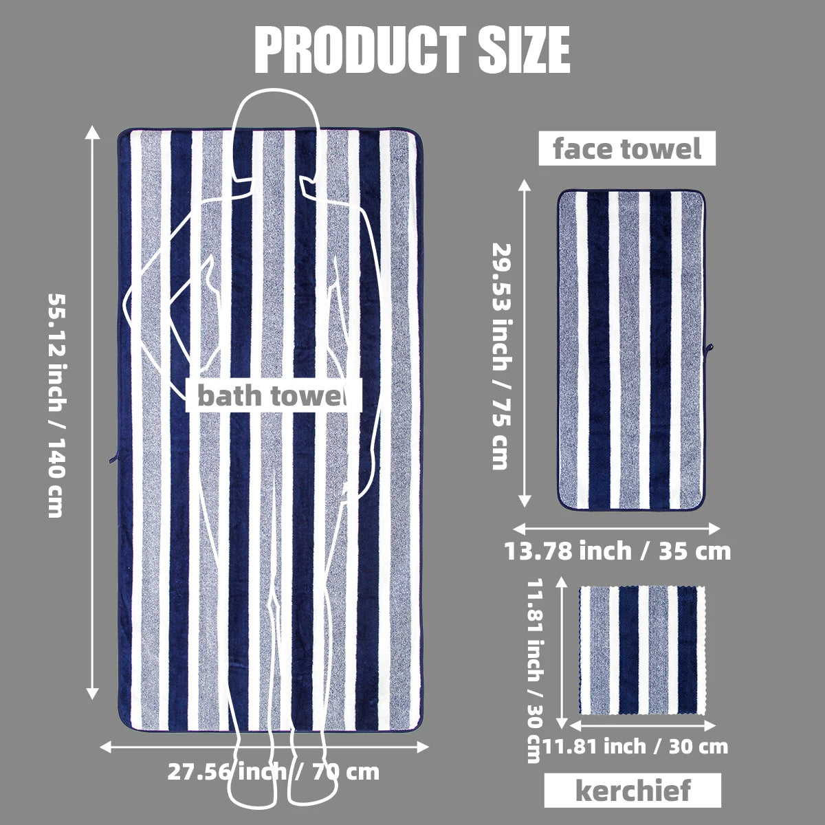Soft Microfiber Bathroom Towel Set With High Water Absorbency