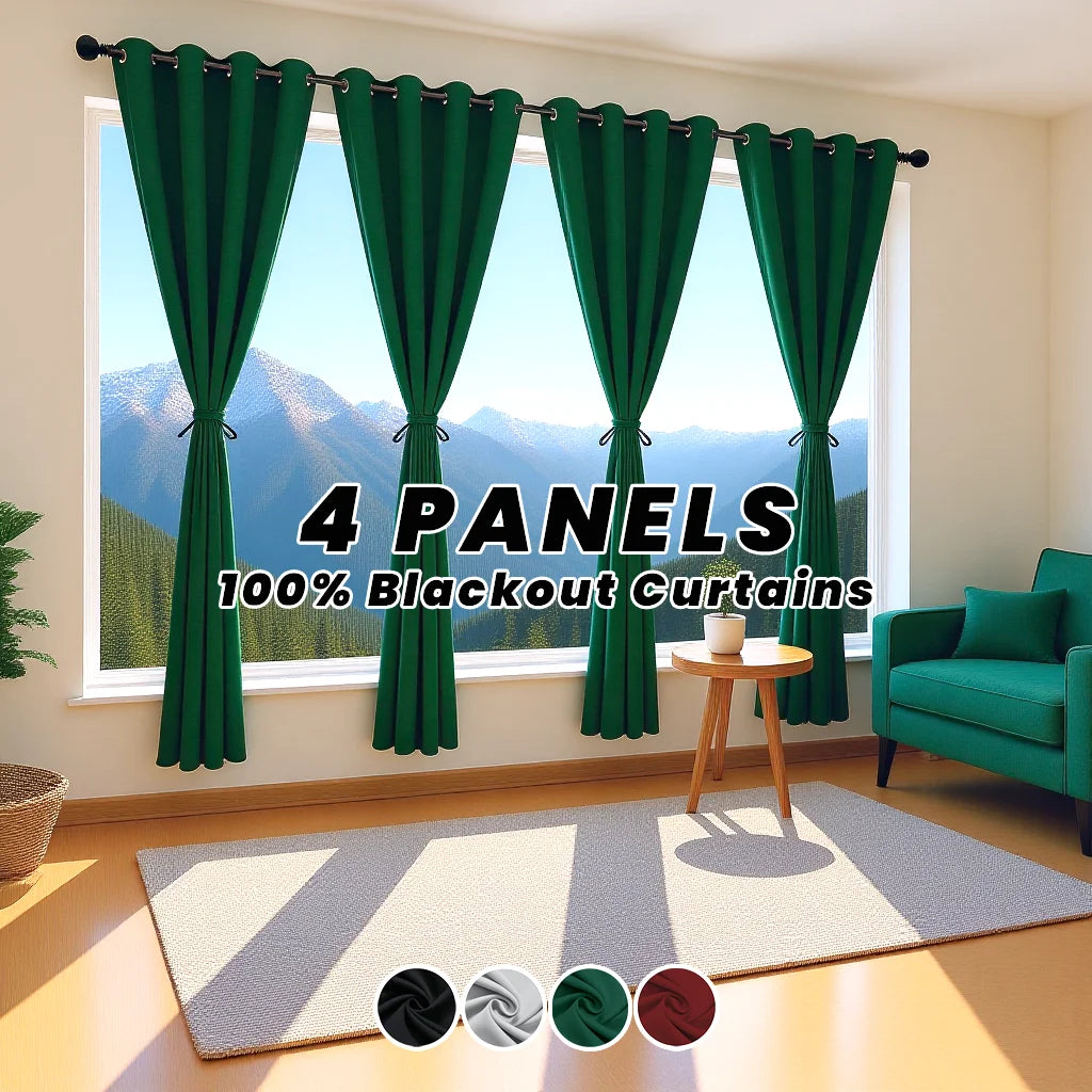 Privacy Blackout Curtains Thermal Noise Reducing With Static Cling