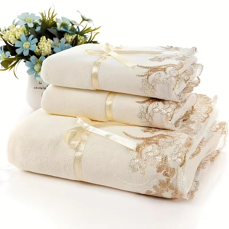 Microfiber Towel Set With Soft Absorbent Machine Washable Towels