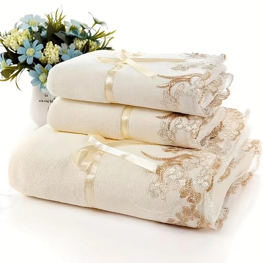 Microfiber Towel Set With Soft Absorbent Machine Washable Towels
