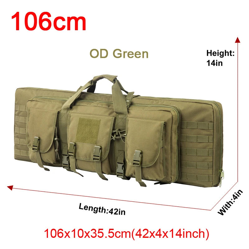 LQARMY Tactical Double Rifle Case Molle Hunting Gear Bag