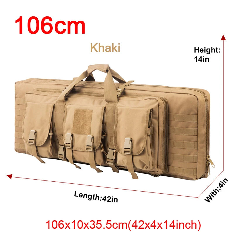 LQARMY Tactical Double Rifle Case Molle Hunting Gear Bag