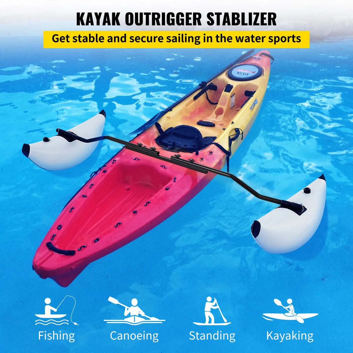 SucceBuy Kayak Outrigger Stabilizers With Inflatable PVC Floats