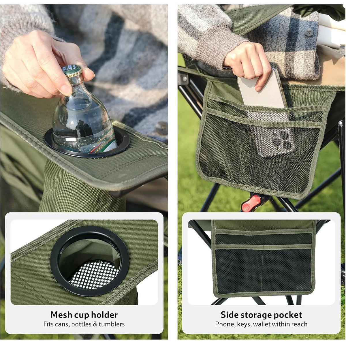 Naturehike 3 Position Adjustable Reclining Camping Chair With Footrest