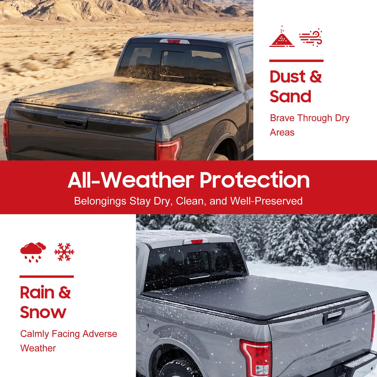 Bymaocar Soft Roll Up Truck Bed Heavy Duty Tonneau Cover
