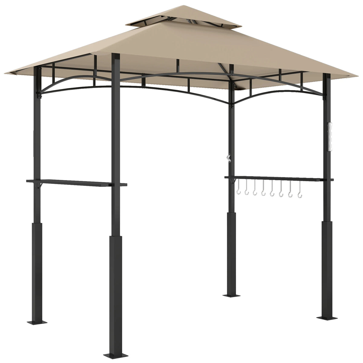 Outsunny Two Tier Outdoor Grill Gazebo With Flame Retardant Canopy