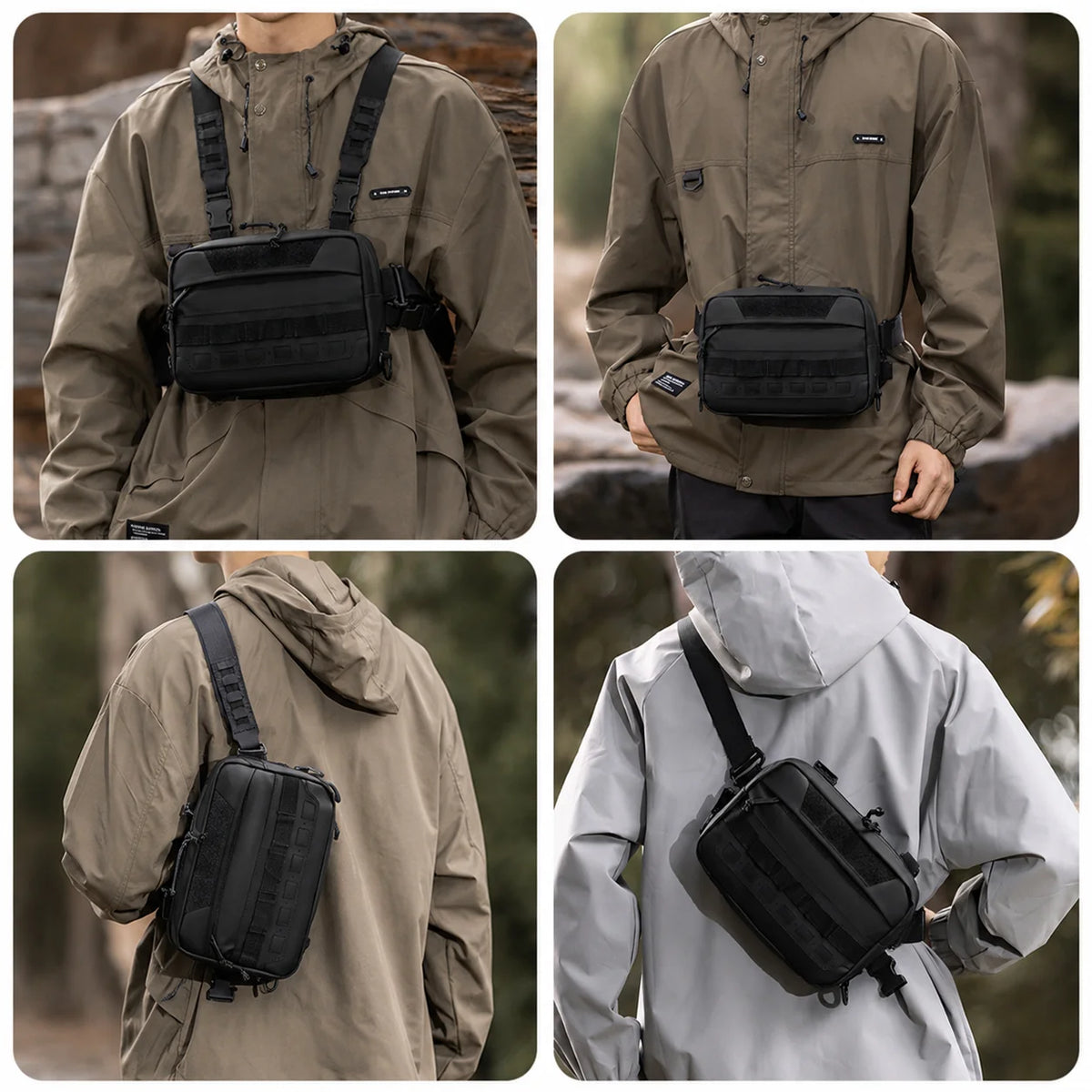 Tactical Nylon Molle Chest Pack Hiking Camping EDC Vest