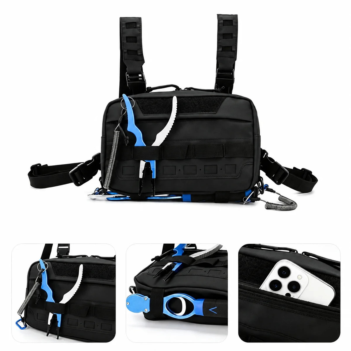 Tactical Nylon Molle Chest Pack Hiking Camping EDC Vest