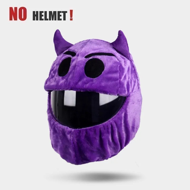UchOOSE Cartoon Plush Motorcycle Helmet Cover With Flexible Ears