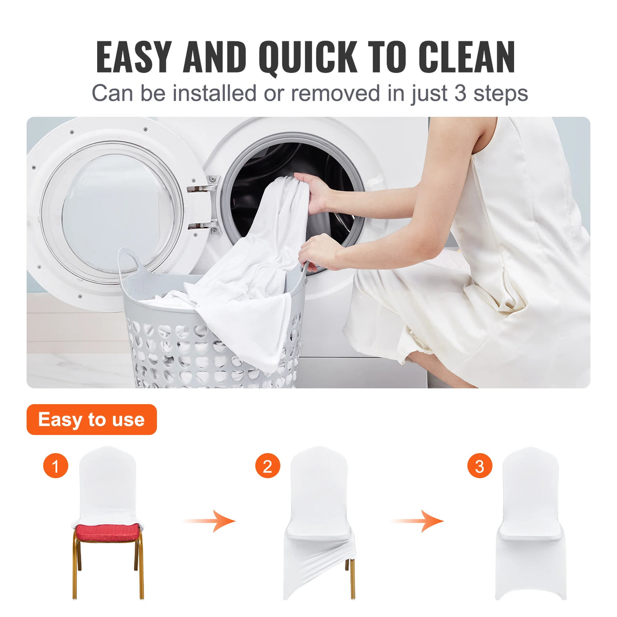 Spandex Wedding Chair Cover Washable Protective Seat Slipcover Universal