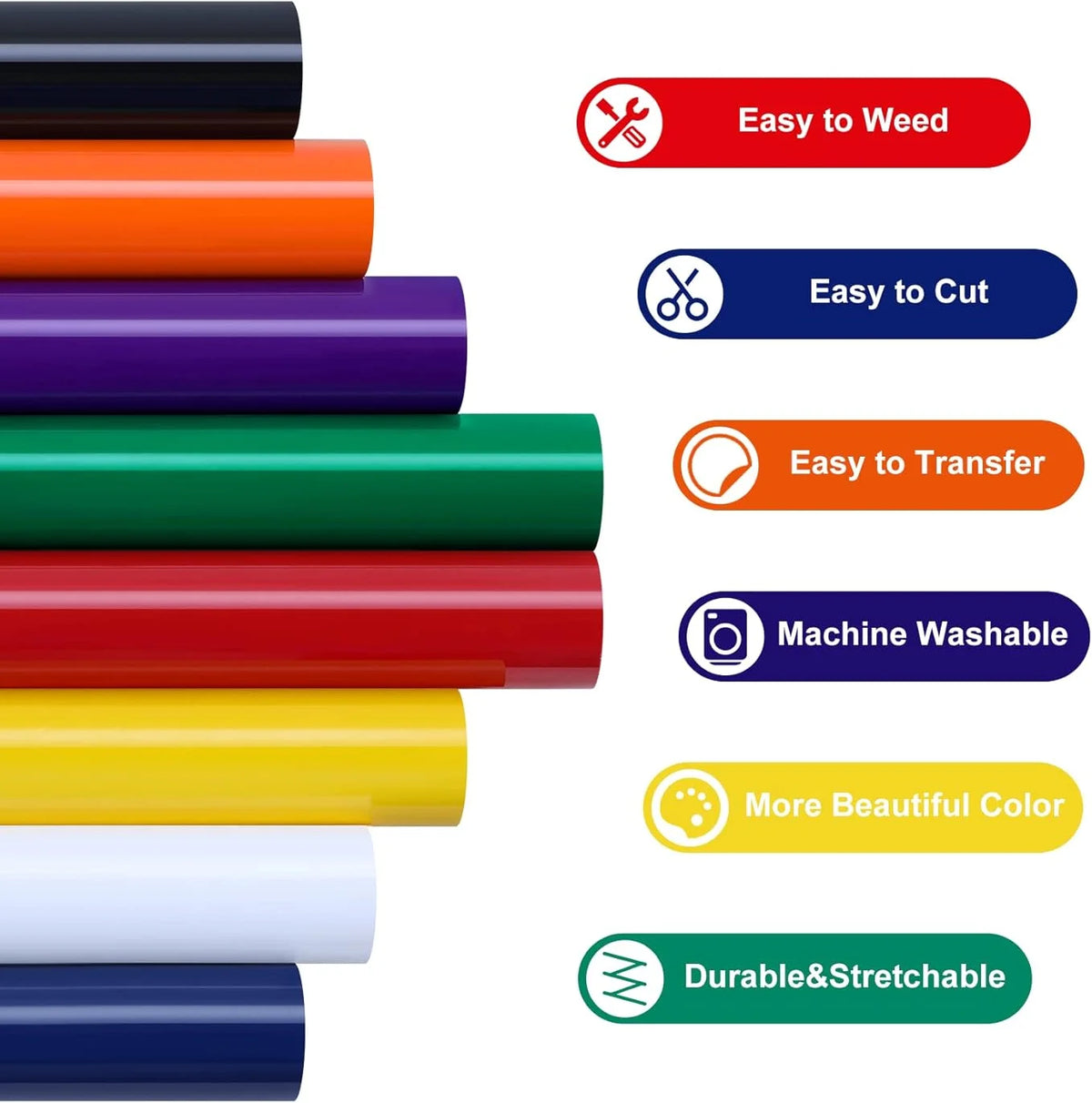 HTVRONT Heat Transfer Vinyl Iron On For T Shirts Bundle