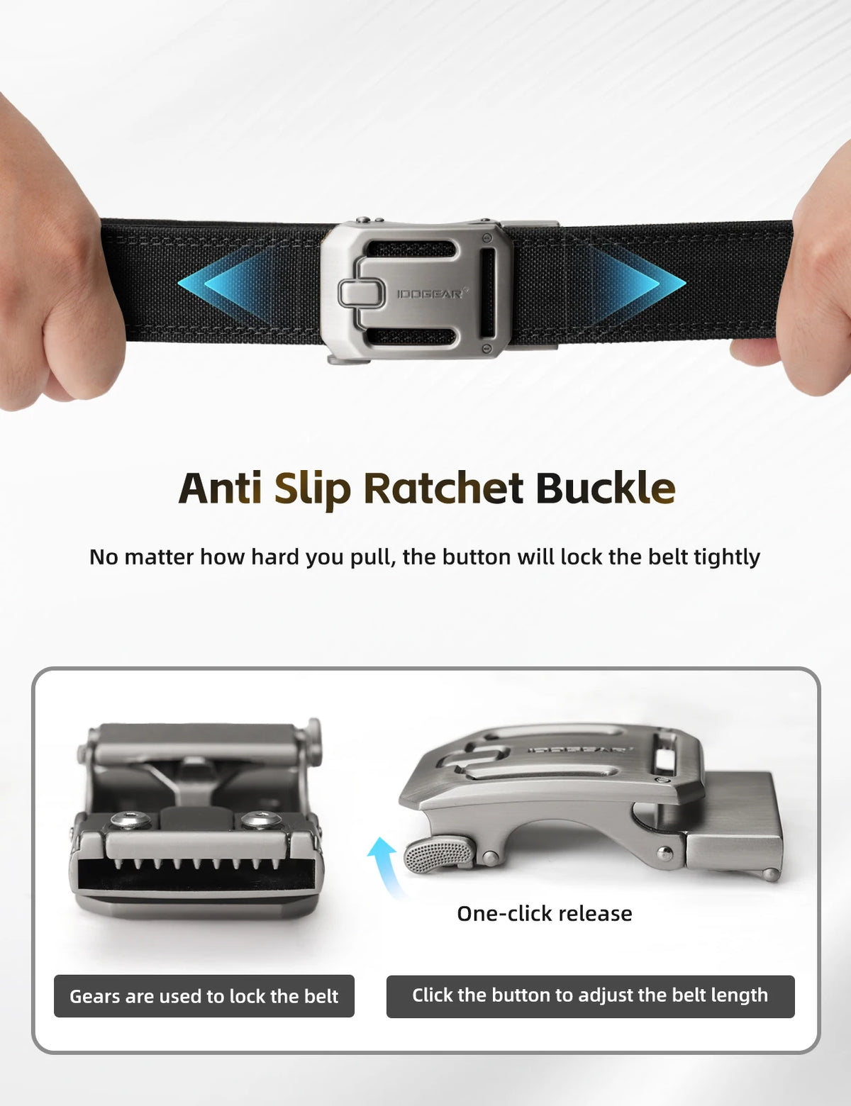 Idogear Tactical Ratchet Nylon Belt With Quick Release Adjustment
