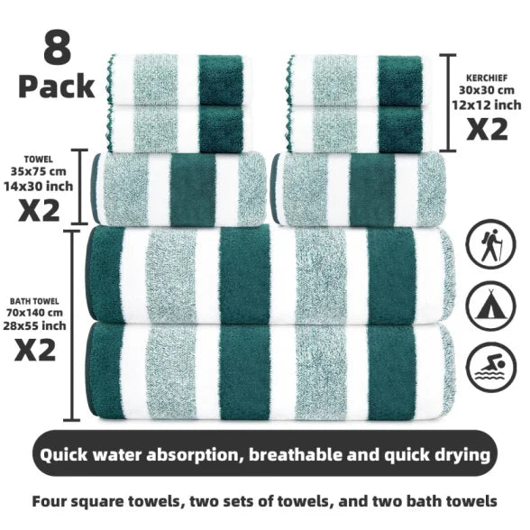 Soft Microfiber Bathroom Towel Set With High Water Absorbency