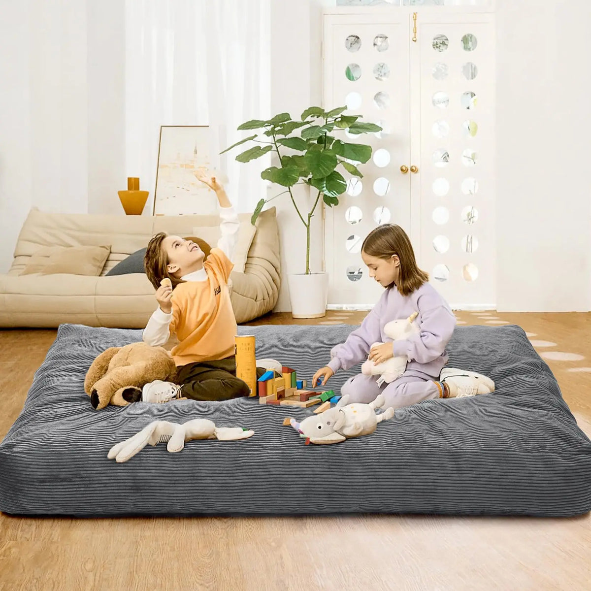 HiMISS Convertible Bean Bag Chair Bed With Washable Cover
