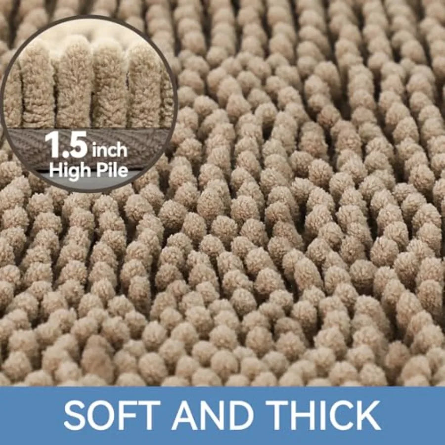 Non Slip Bathroom Mat With Absorbent Quick Drying Rubber Backing