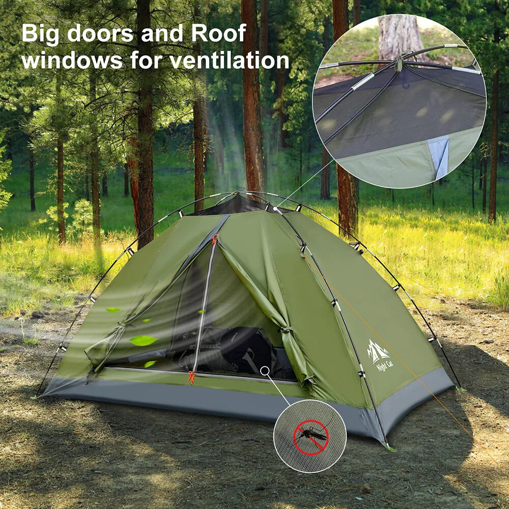 Night Cat Compact Weatherproof Lightweight Backpacking Tent