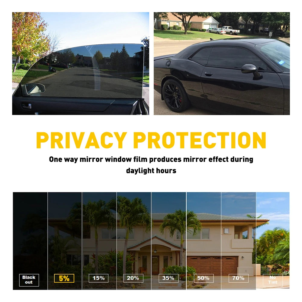 Car Window Privacy Tint Film With Solar UV Protection