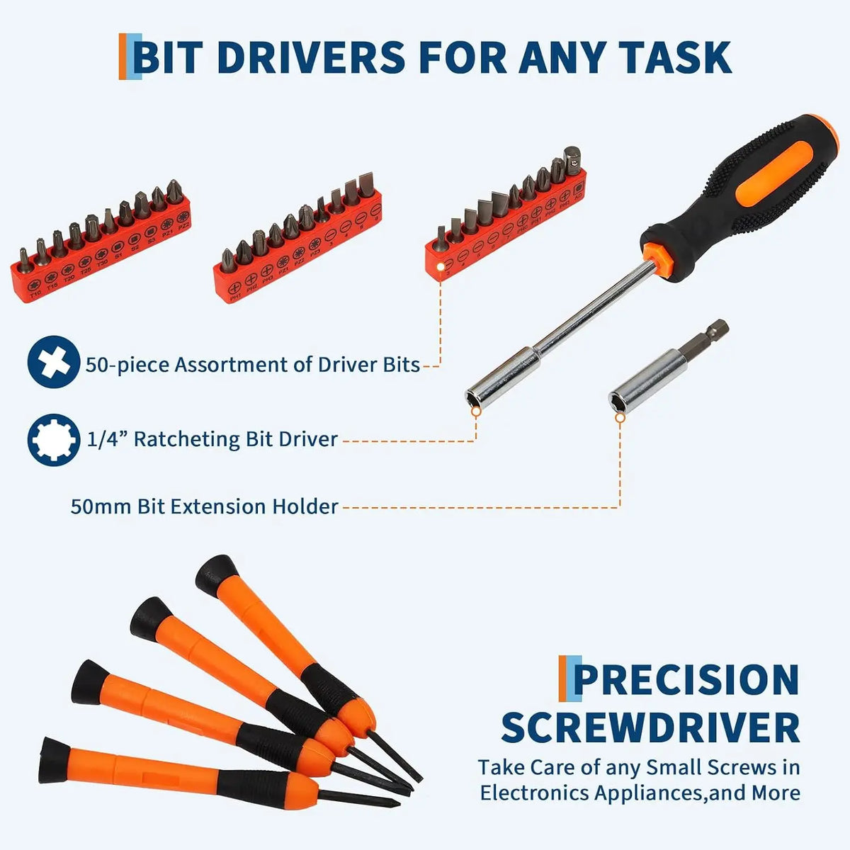 Home Tool Set With Case For Household Repairs And DIY