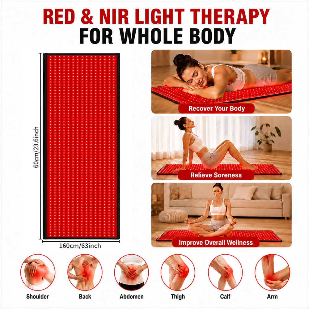 Red Light Therapy Mat 660nm 850nm Full Body Relaxation Pad
