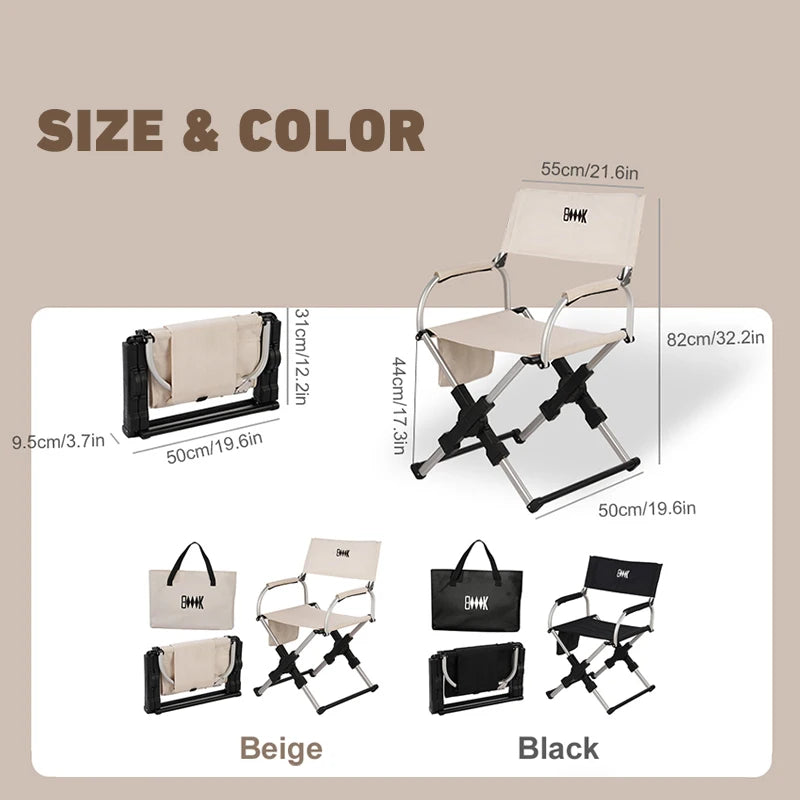 BRS Aluminum Folding Director Chair For Camping And Travel