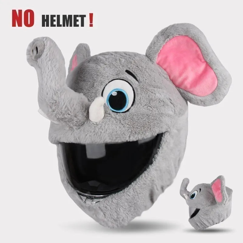UchOOSE Cartoon Plush Motorcycle Helmet Cover With Flexible Ears