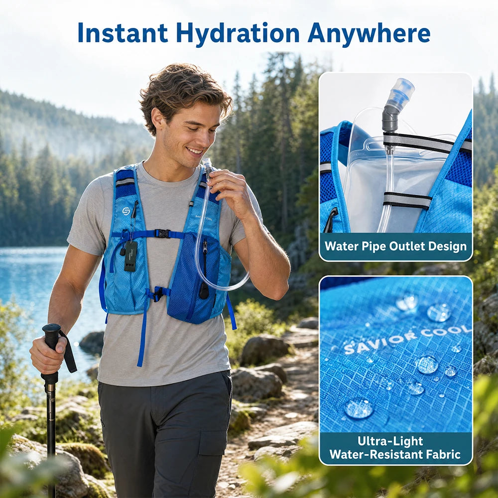 Active Cooling Vest With Constant Temperature System And Hydration Bladder