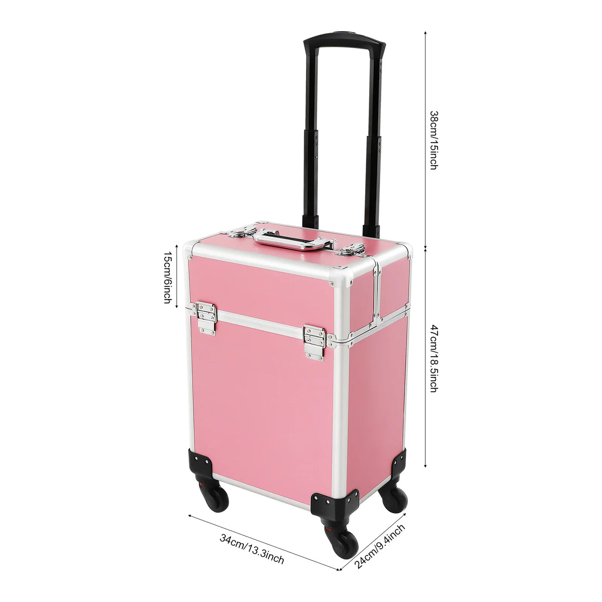 Professional Rolling Makeup Train Case With Removable Drawers